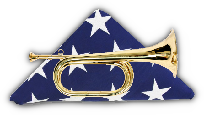Folded Flag and Bugle